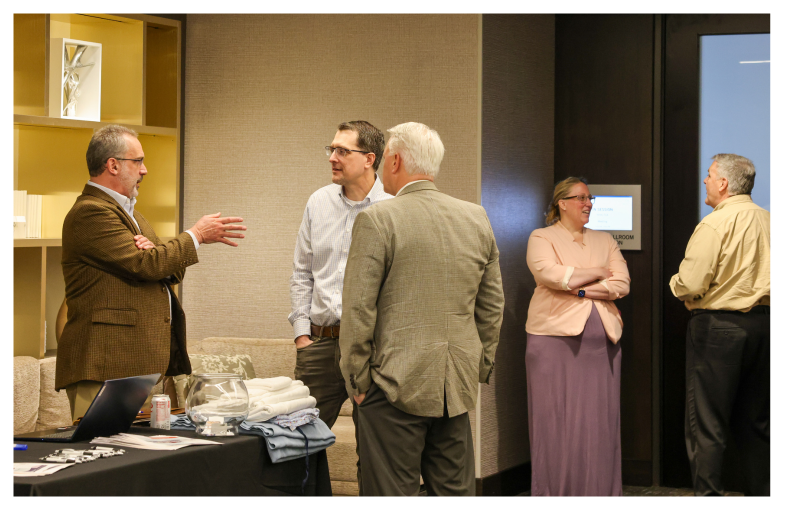 People in a conference talking