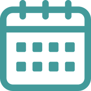 Cyan colored calendar icon