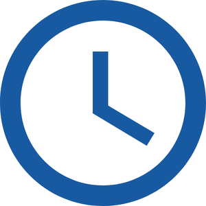 Blue colored clock icon