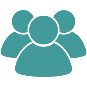 Cyan colored people icon